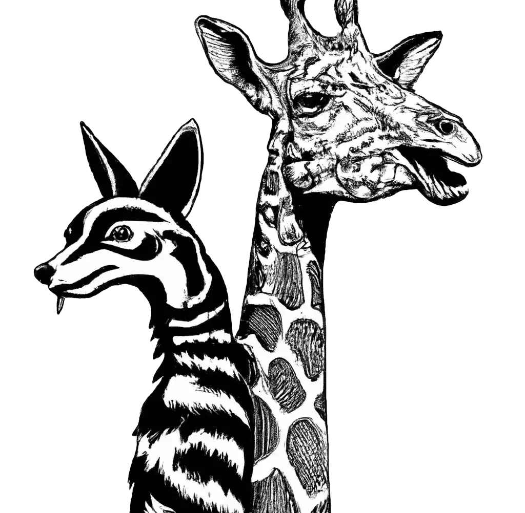 Giraffe and Jackal