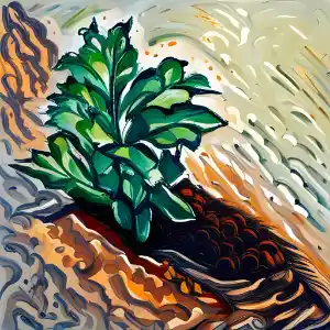 Abstract Illustration of plant growing